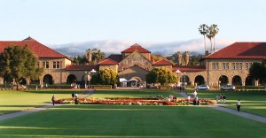 Walking around the Stanford campus