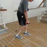 Nordic Walking poles can slip if thesurface is wet or angle to ground is great